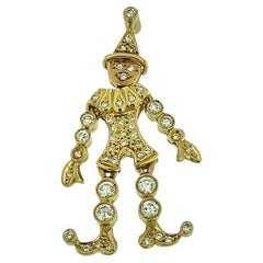 Italian Yellow Gold Harlequin Flexible Pendant with Diamonds