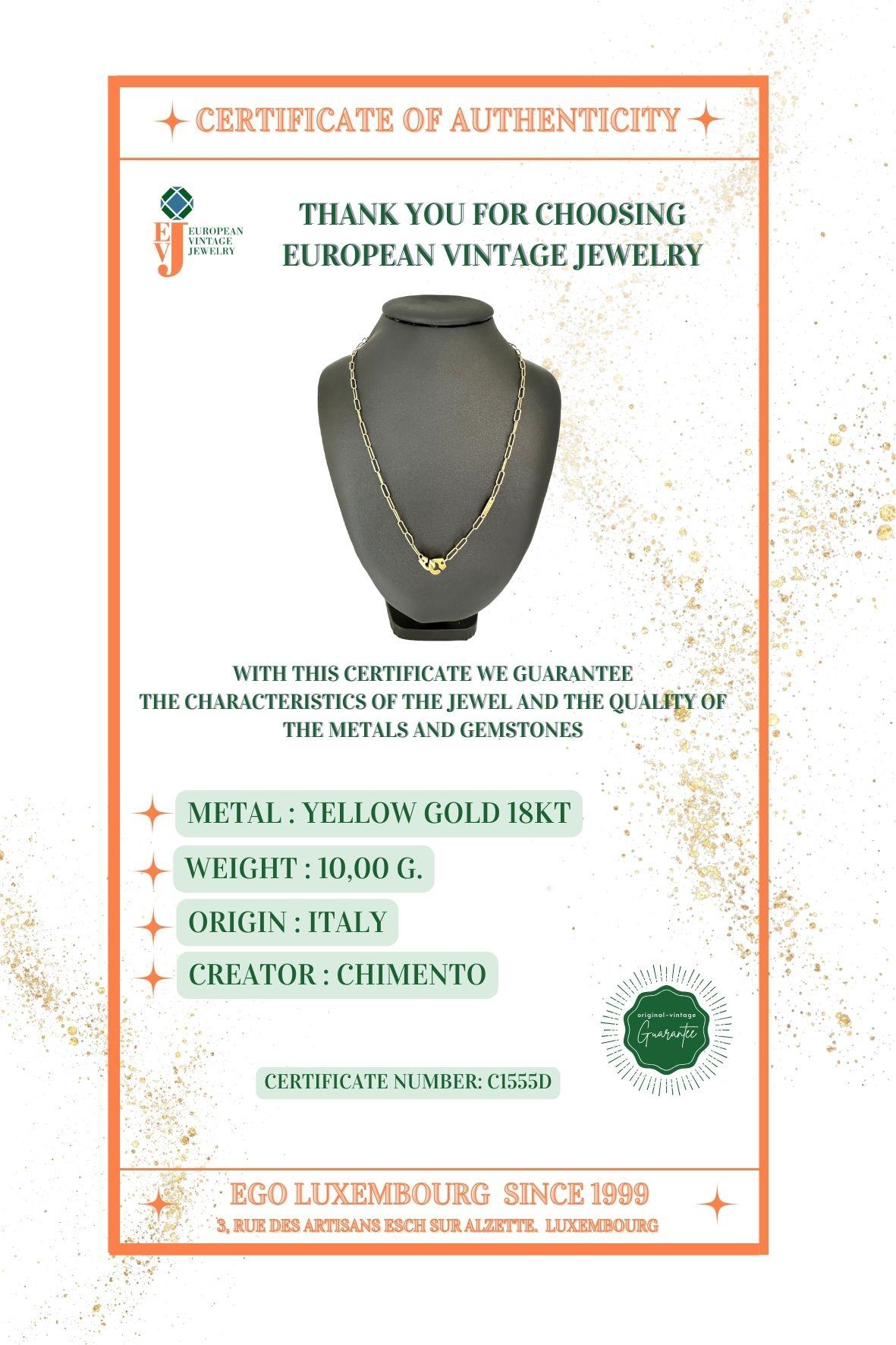 Italienische Gelbgold Link-Halskette von Chimento im Angebot 3