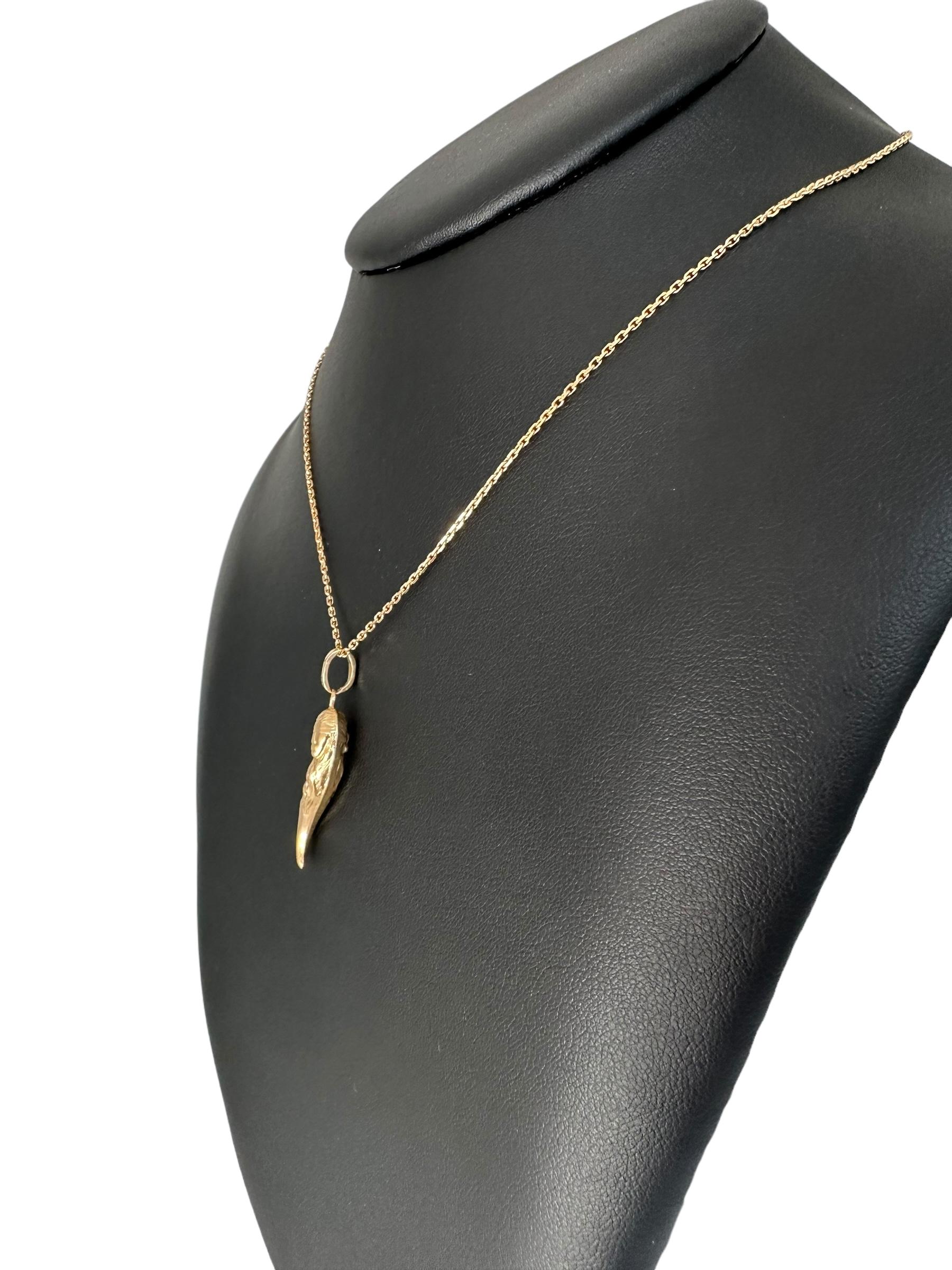 Pendentif italien en or jaune Lucky Horn en vente 3