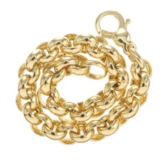 Italian Yellow Gold Round Rolo Link Bracelet