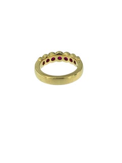 Italian Yellow Gold Ruby Eternity Band Ring by Balestra