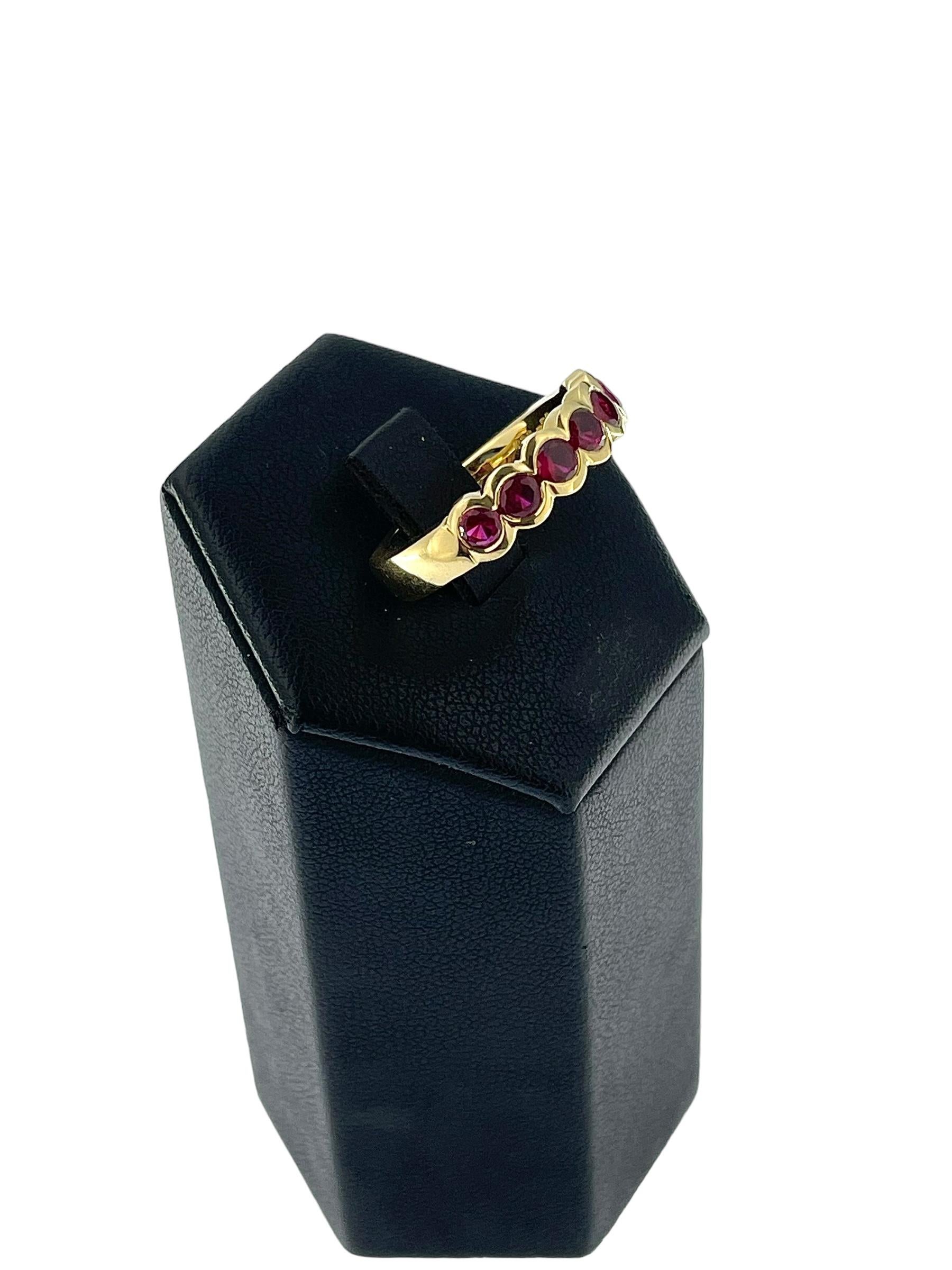 Eternity-Ring aus italienischem Gelbgold mit Rubin von Balestra für Damen oder Herren im Angebot