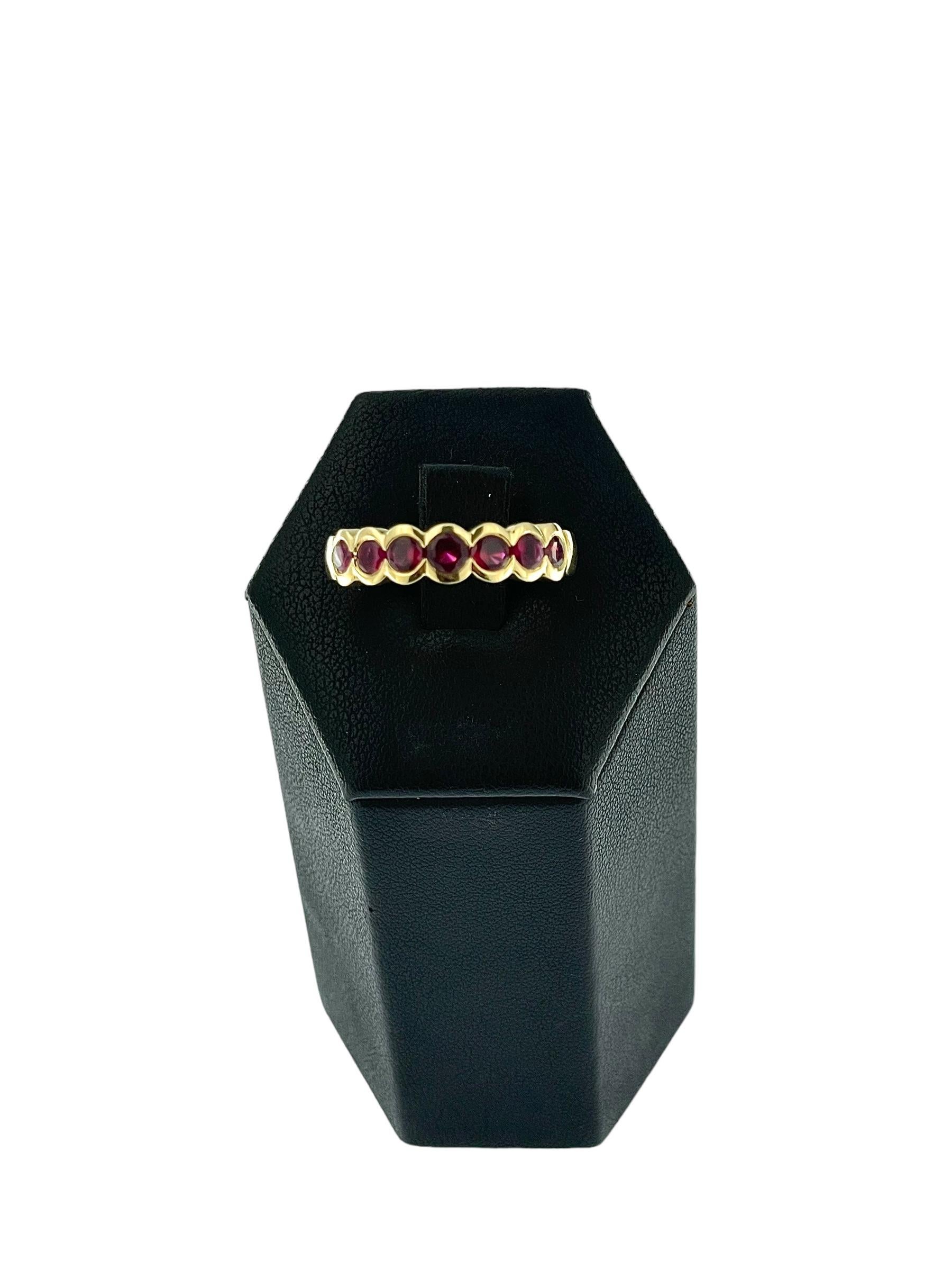 Eternity-Ring aus italienischem Gelbgold mit Rubin von Balestra im Angebot 1