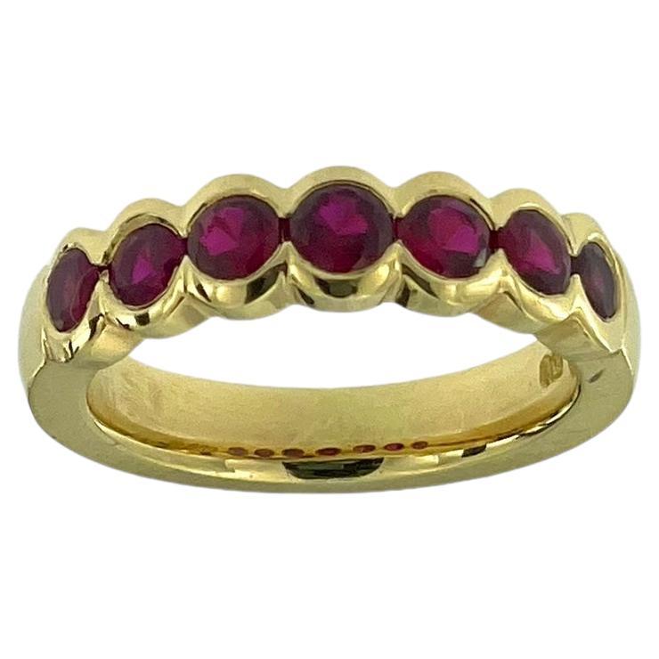 Eternity-Ring aus italienischem Gelbgold mit Rubin von Balestra im Angebot
