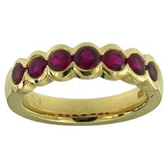 Italian Yellow Gold Ruby Eternity Band Ring by Balestra