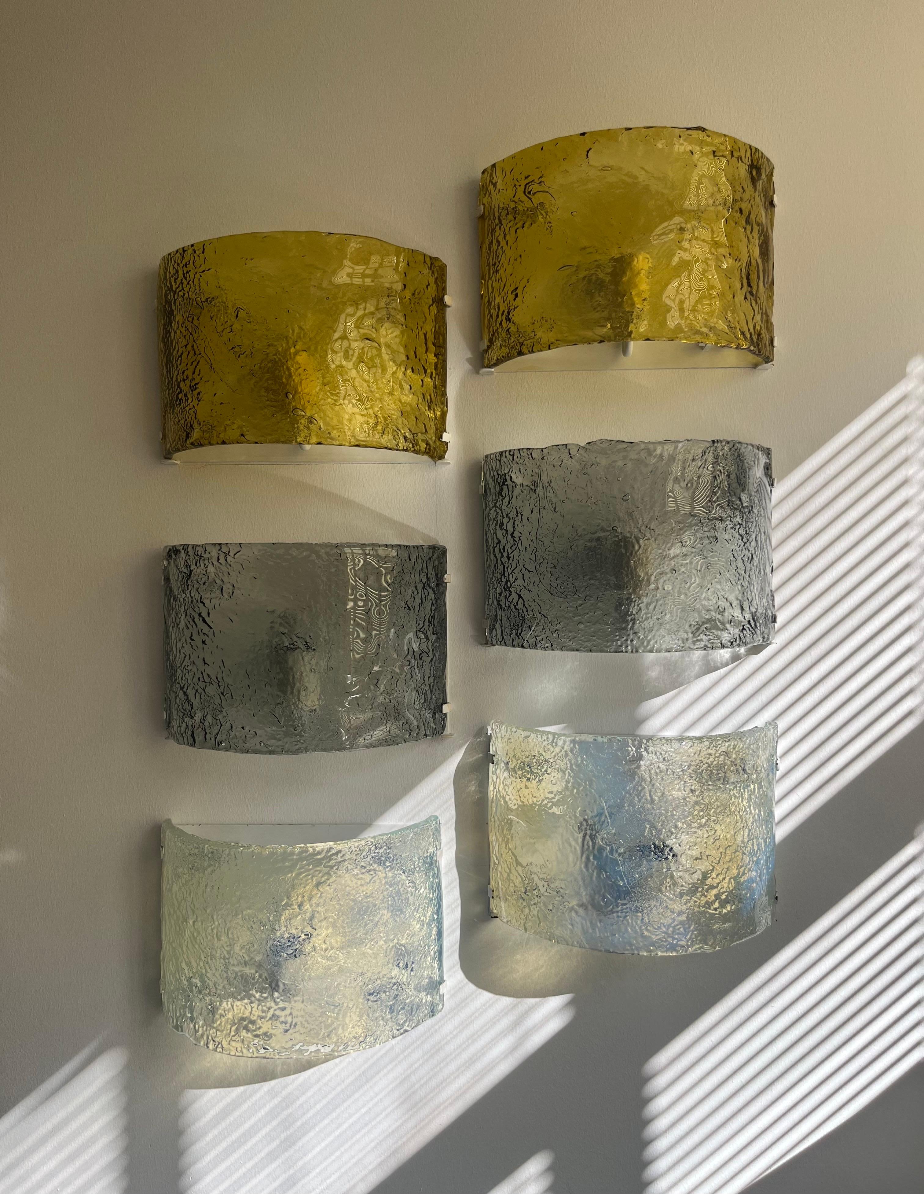 Italienischer Wandleuchter aus gelbem Murano von Carlo Nason für Mazzega, 1970er Jahre im Angebot 5