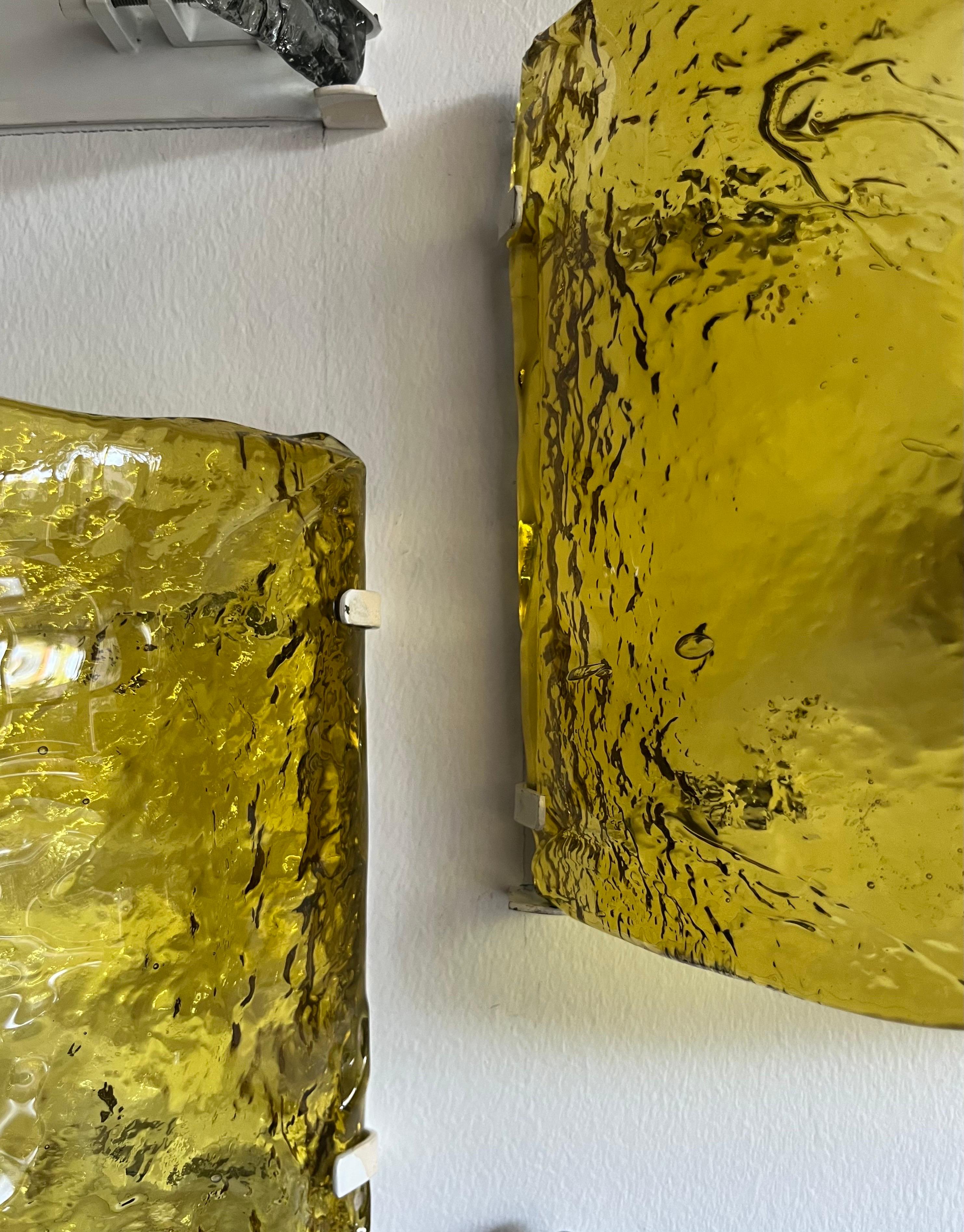 Italienischer Wandleuchter aus gelbem Murano von Carlo Nason für Mazzega, 1970er Jahre im Angebot 11