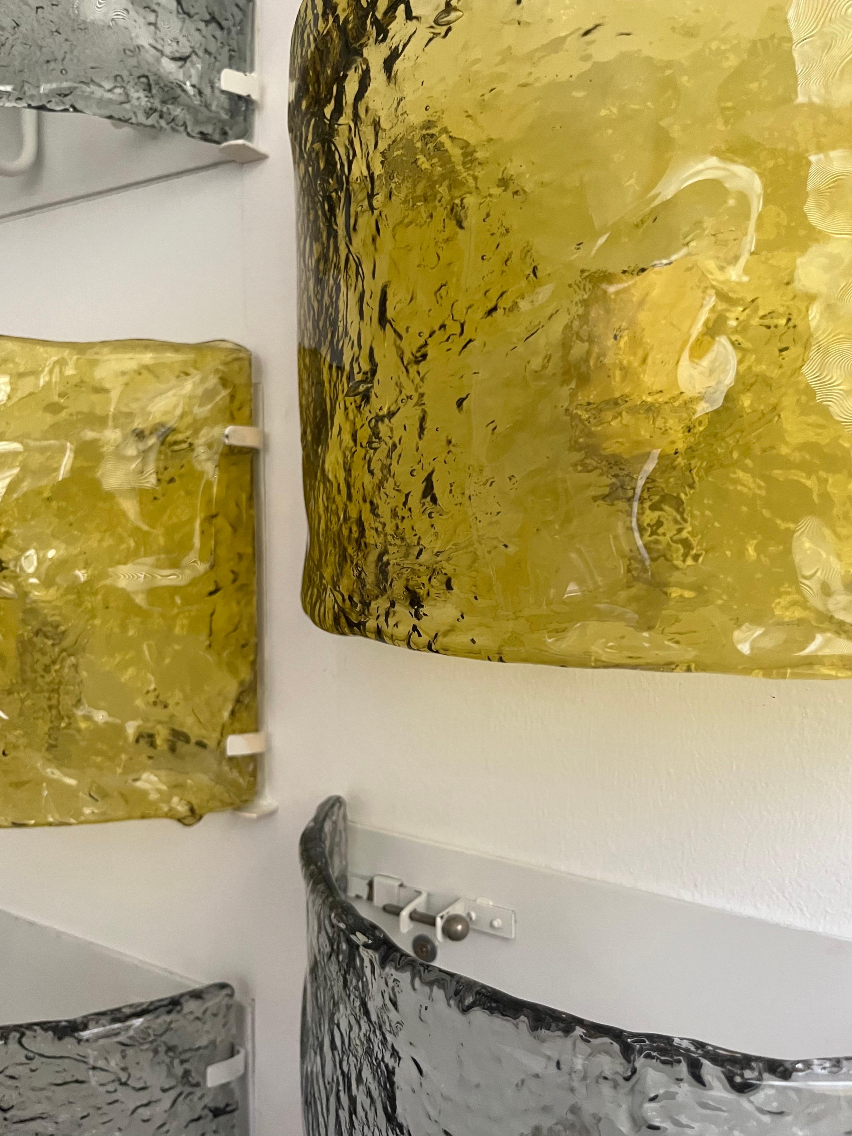 Italienischer Wandleuchter aus gelbem Murano von Carlo Nason für Mazzega, 1970er Jahre im Angebot 13