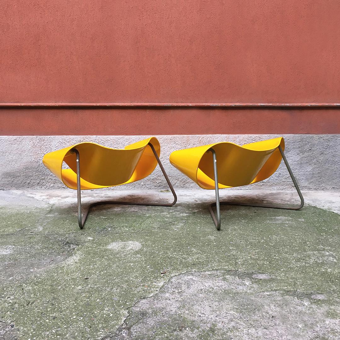 Mid-20th Century Italian Yellow Nastro CL9 Armchairs by Cesare Leonardi e Franca Stagi, 1960