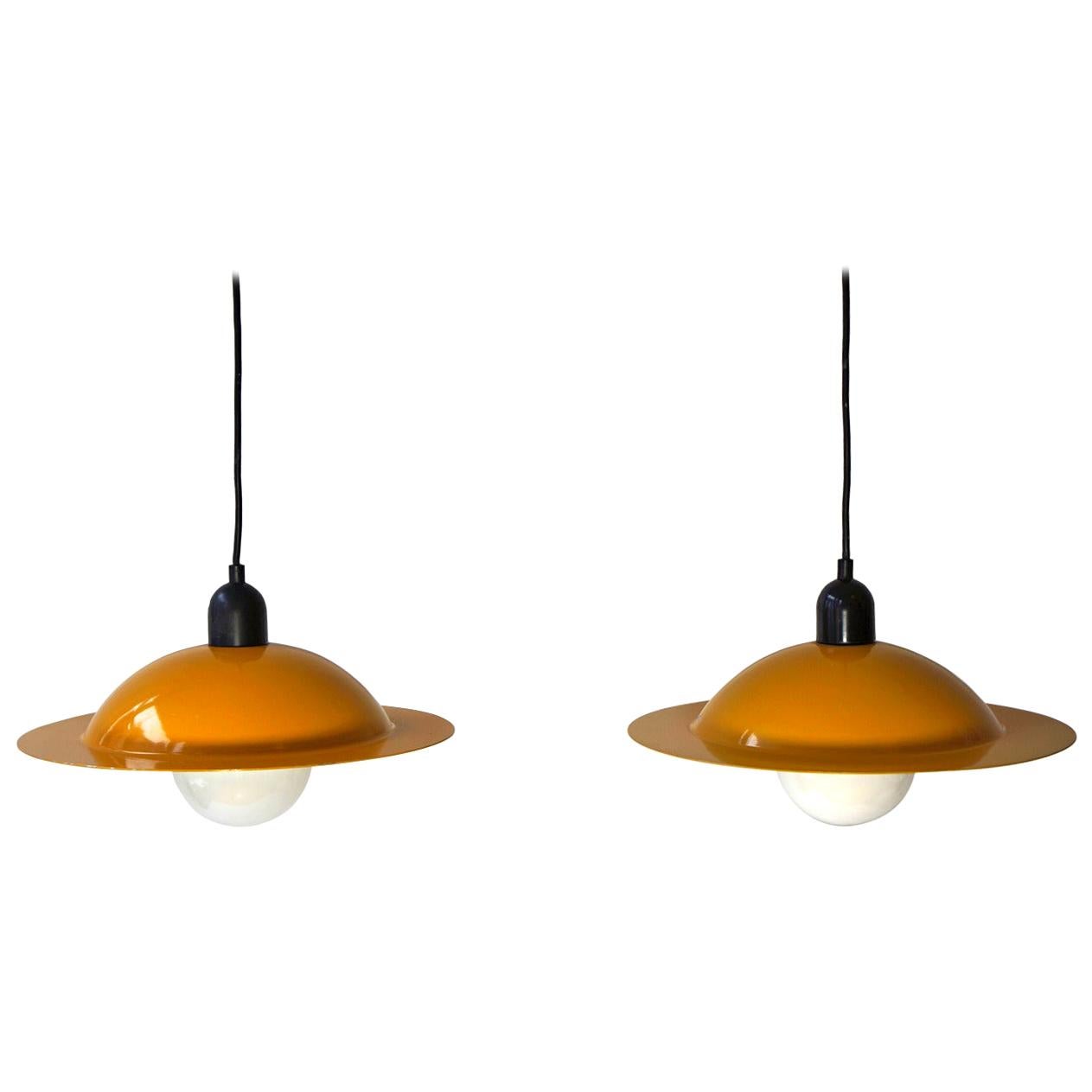 Italian Yellow Pendant Lights by Stilnovo For Sale