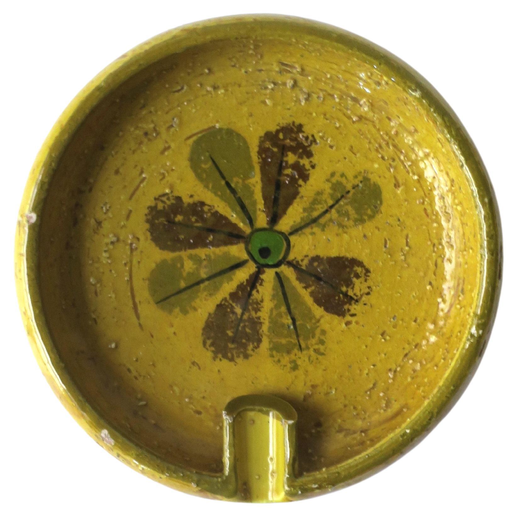 Italian Yellow Pottery Ashtray or Catchall Bitossi Netter For Sale