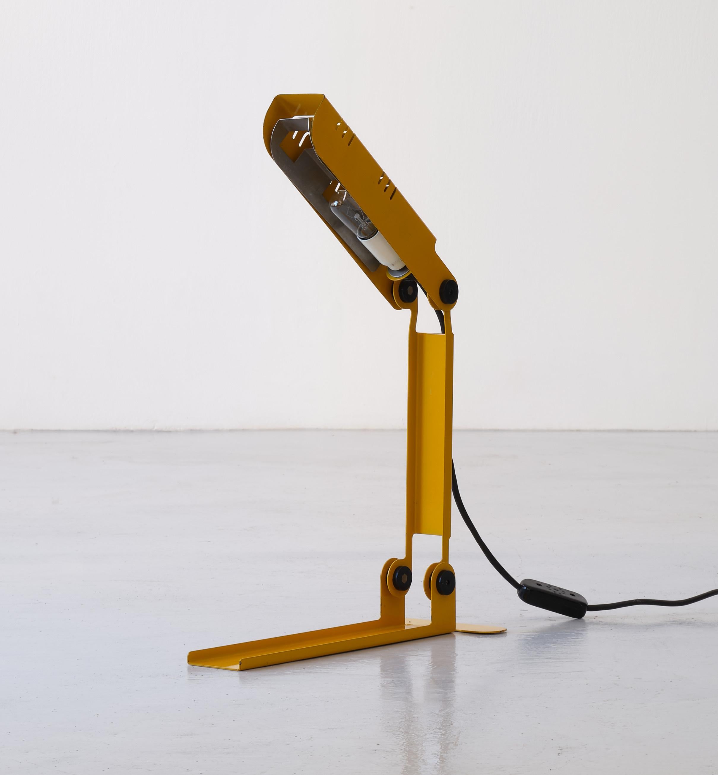 Metal Italian Yellow Table Lamp Model Nana by Carlo Nason for Lumenform, 1980s