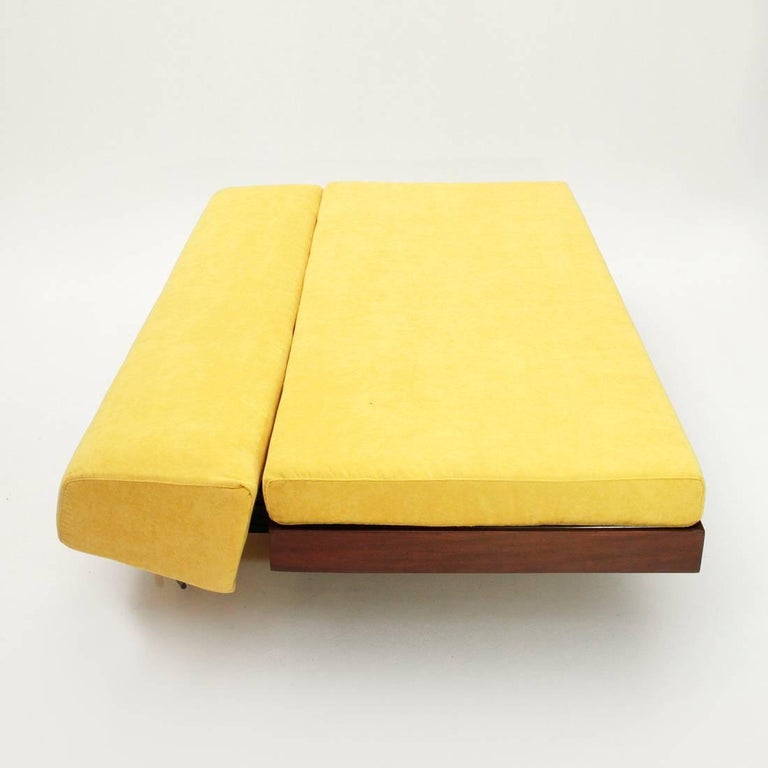 Italian Yellow Velvet Sofa Bed, 1960s at 1stdibs