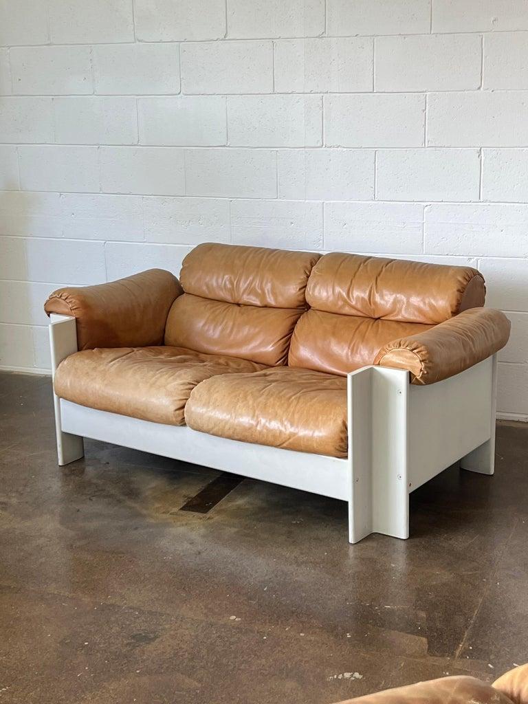Italian Zelda Sofa Set in Cognac Leather by Sergio Asti for Poltronova, 1960s 7