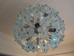 Araña o colgante italiano Zero Quattro-Fontana Arte de esfera de cristal esmerilado