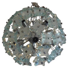 Italian Zero Quattro-Fontana Arte Frosted Glass Sphere Chandelier or Pendant