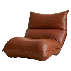 Italian ‘Zinzolo’ Lounge Chair in Leather by Vittorio Varo, 1970s - 2 Available