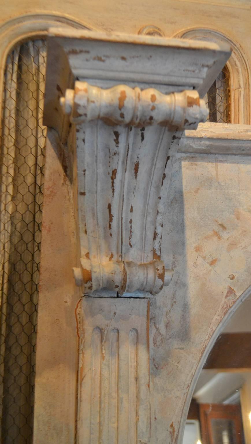 Hand-Carved Italian, Late 19th Century Architectural Mirror