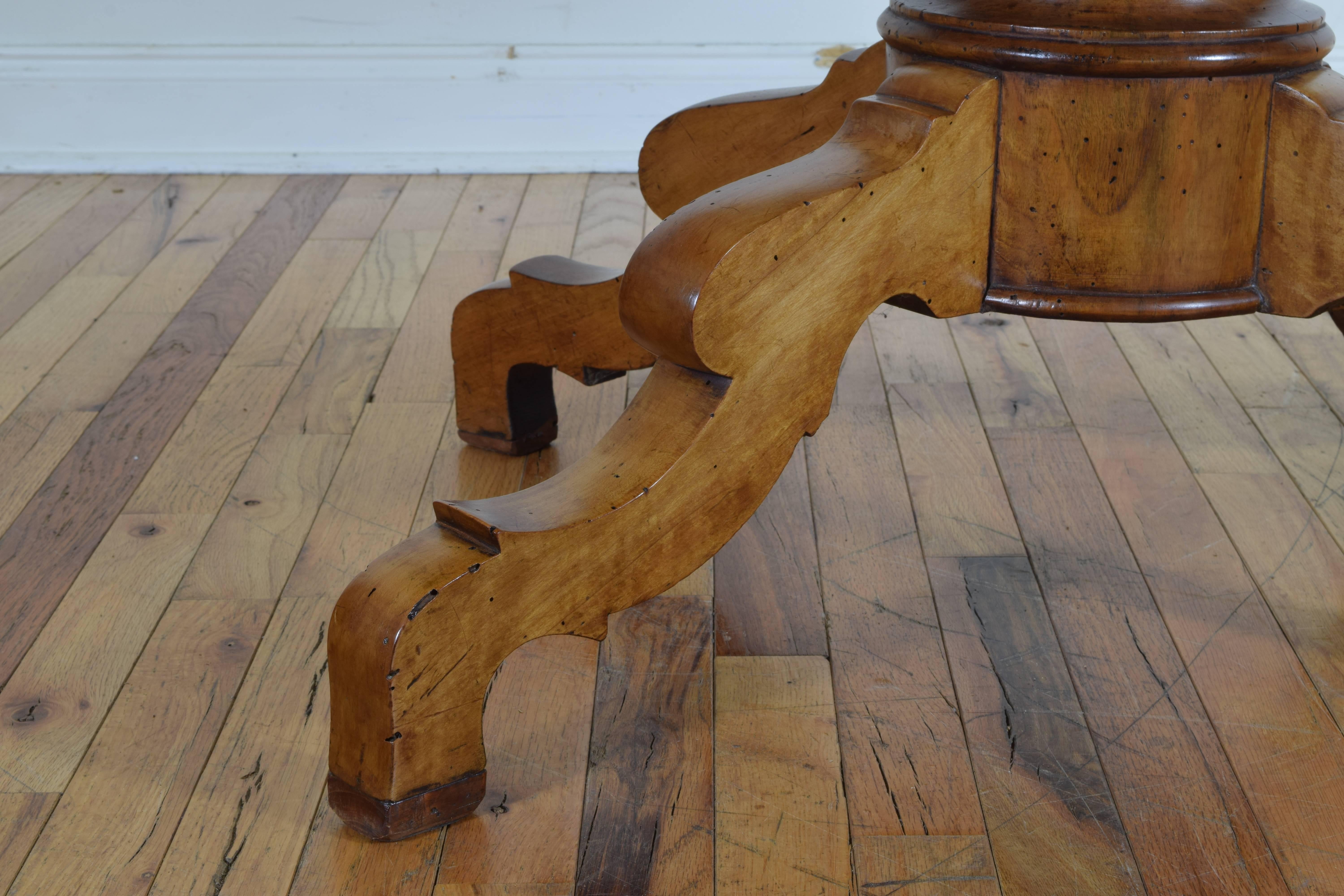 Italian, Lombardy, Walnut and Marble Parquetry Veneered Table, circa 1840-1850 3