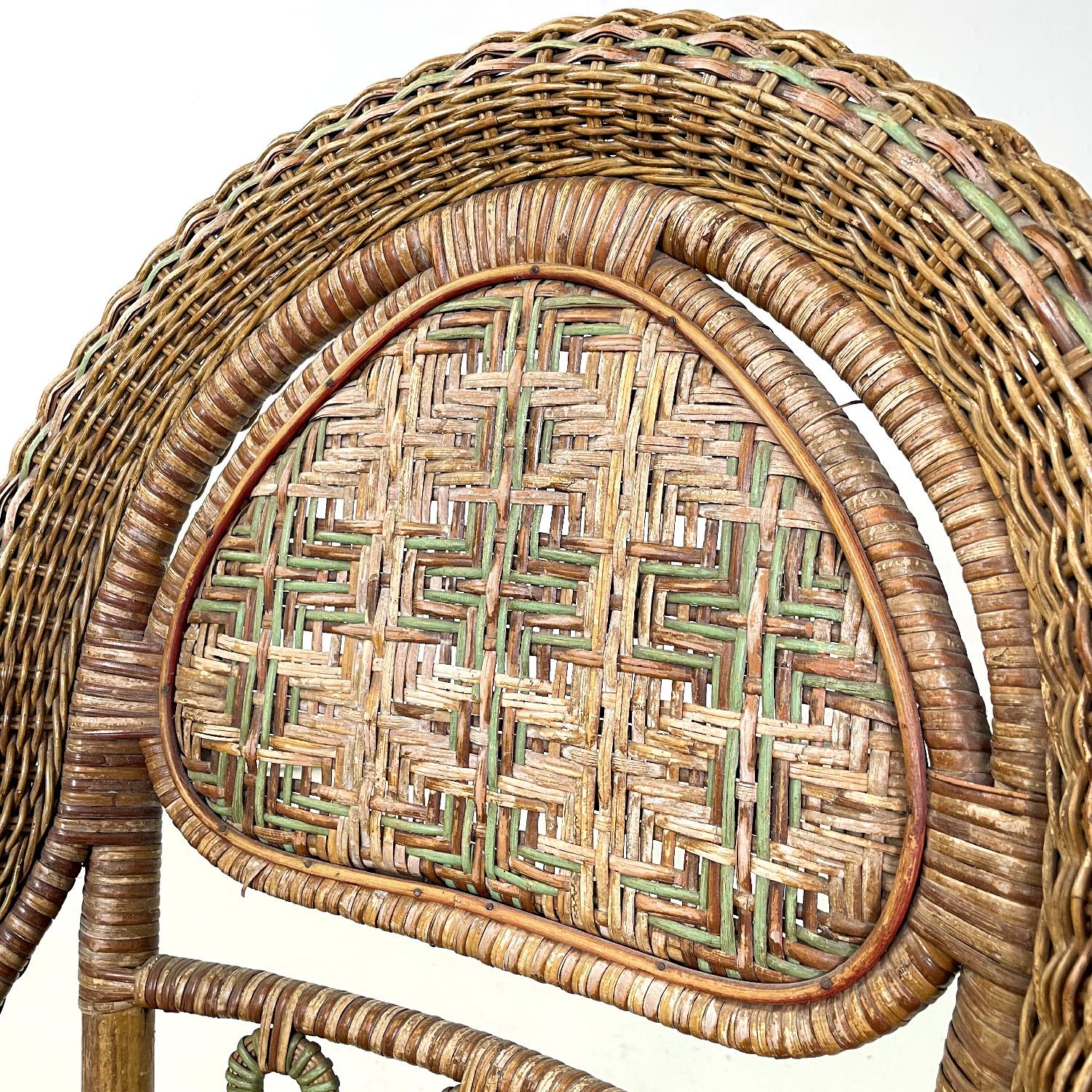 Italian antique rattan chairs by Mongiardino and Bonacina for Bonacina, 1900s For Sale 4