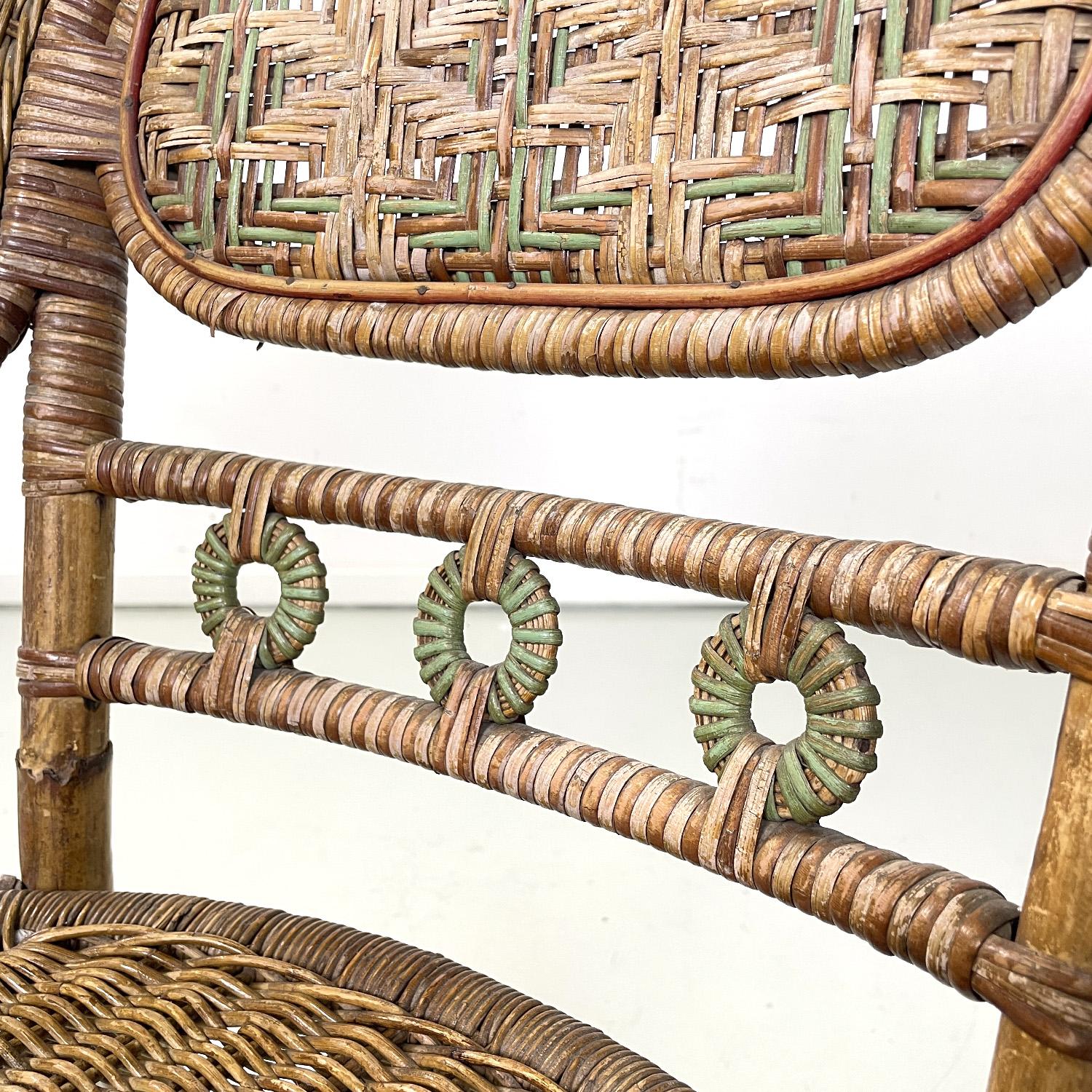 Italian antique rattan chairs by Mongiardino and Bonacina for Bonacina, 1900s For Sale 8