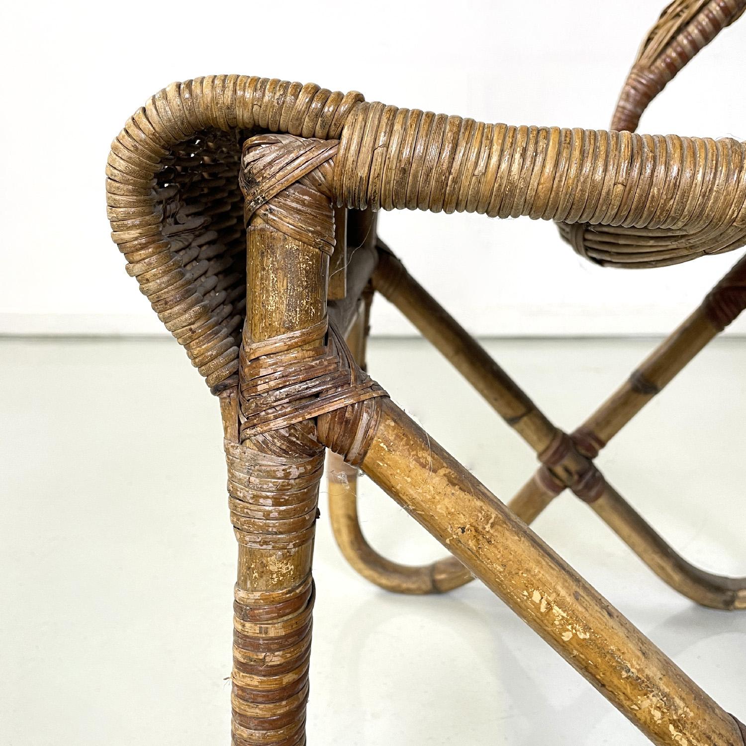 Italian antique rattan chairs by Mongiardino and Bonacina for Bonacina, 1900s For Sale 8