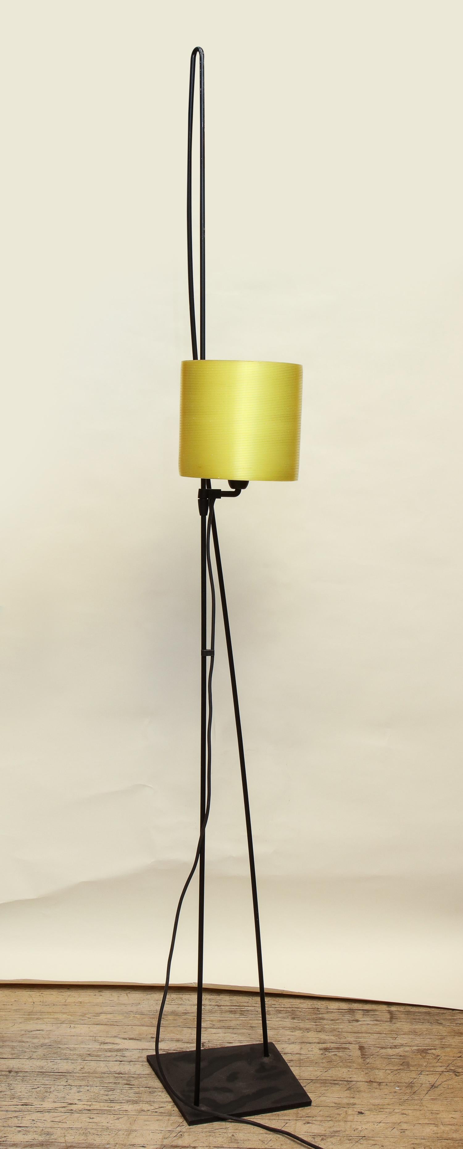 Italiana Luce floor lamp Mid-Century Modern painted iron and plexiglass height of shade adjusts Italy, 1970.