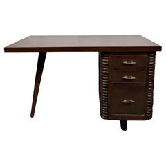 Vintage French Art Deco Walnut Desk