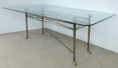 Italianate DIA Steel and Brass Dining Table with Ram's Heads and Hoof Feet
