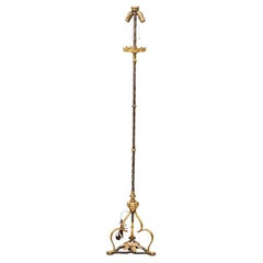 Italianate Gilt Metal Twin Light Floor Lamp