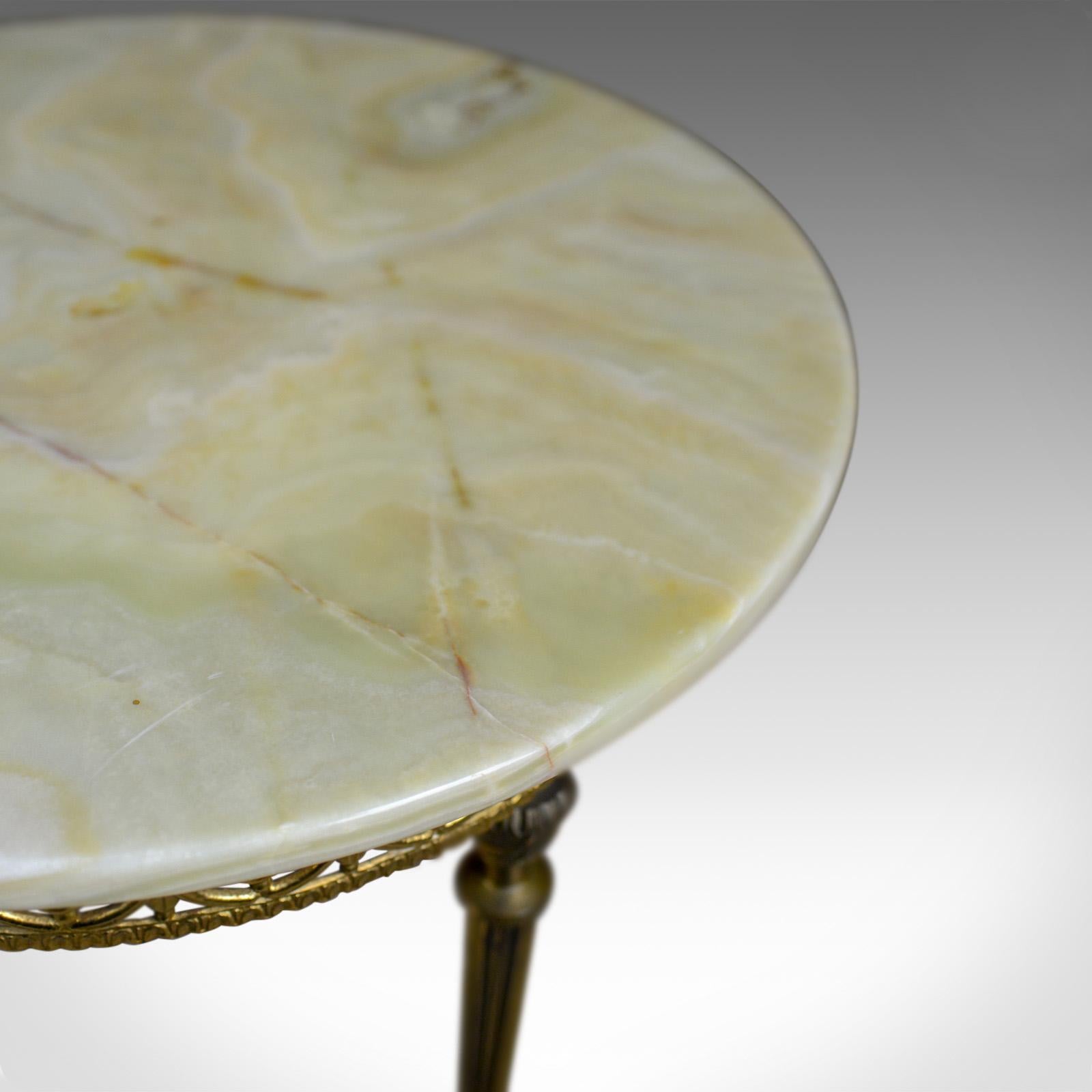 Neoclassical Revival Italianate Lamp Table Gilt Metal Onyx Classical Revival, Side, Late 20th Century