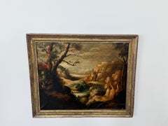 Italianate Old Master Style Landscape With Ruins And River Valley, 19th Century