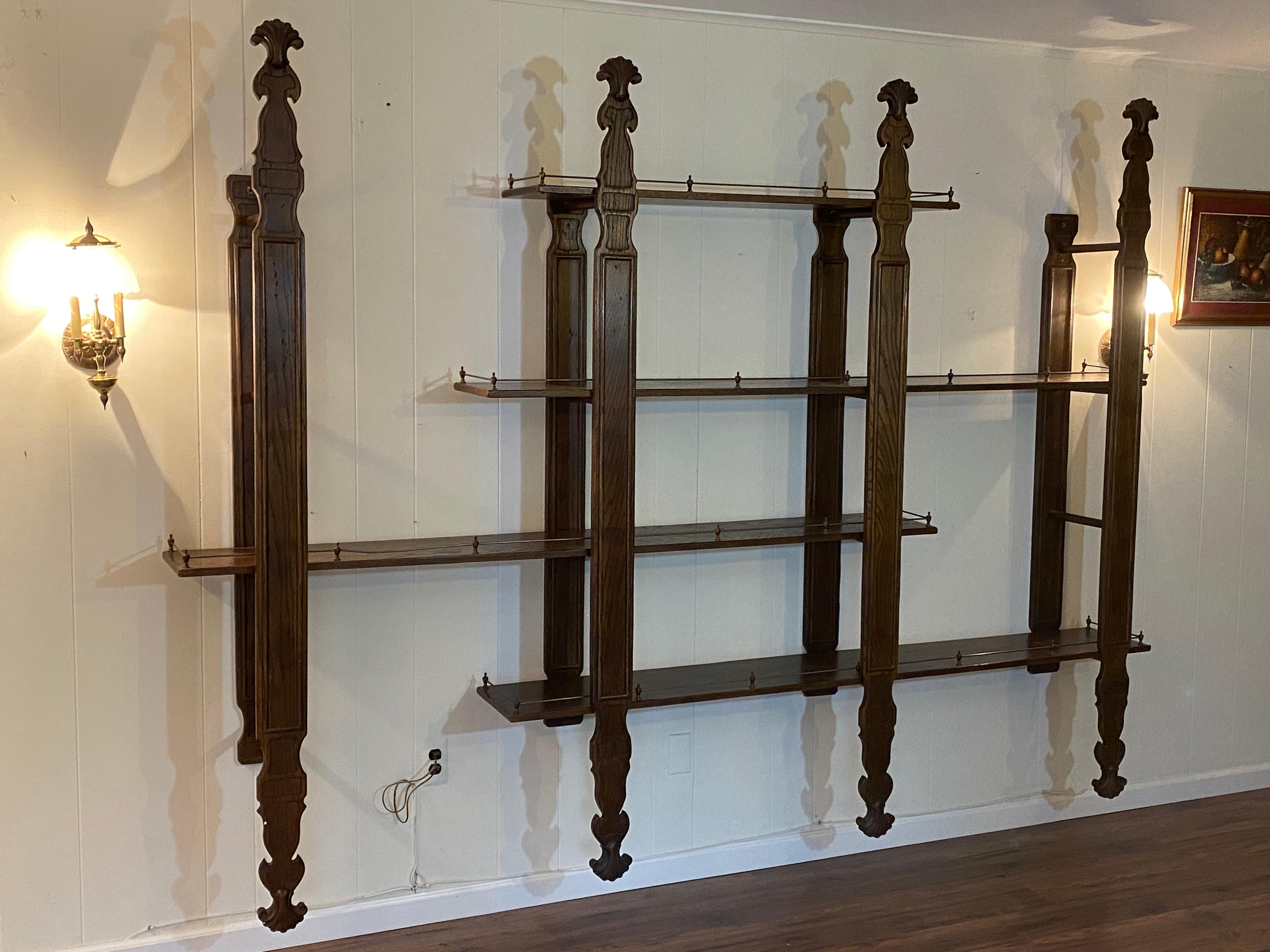 oak wall shelving