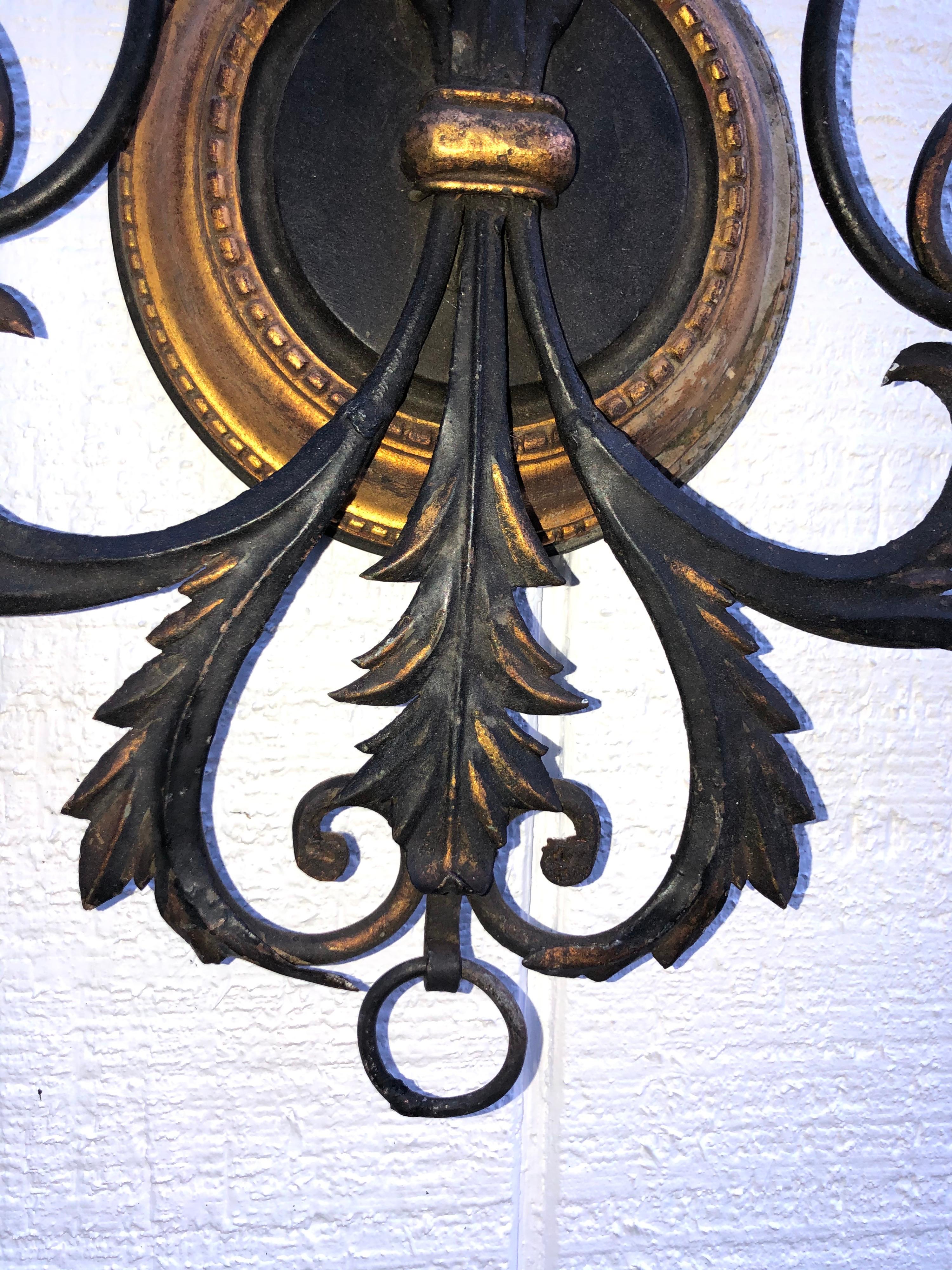 Italianate Tole and Wood Wall Sconce For Sale 8