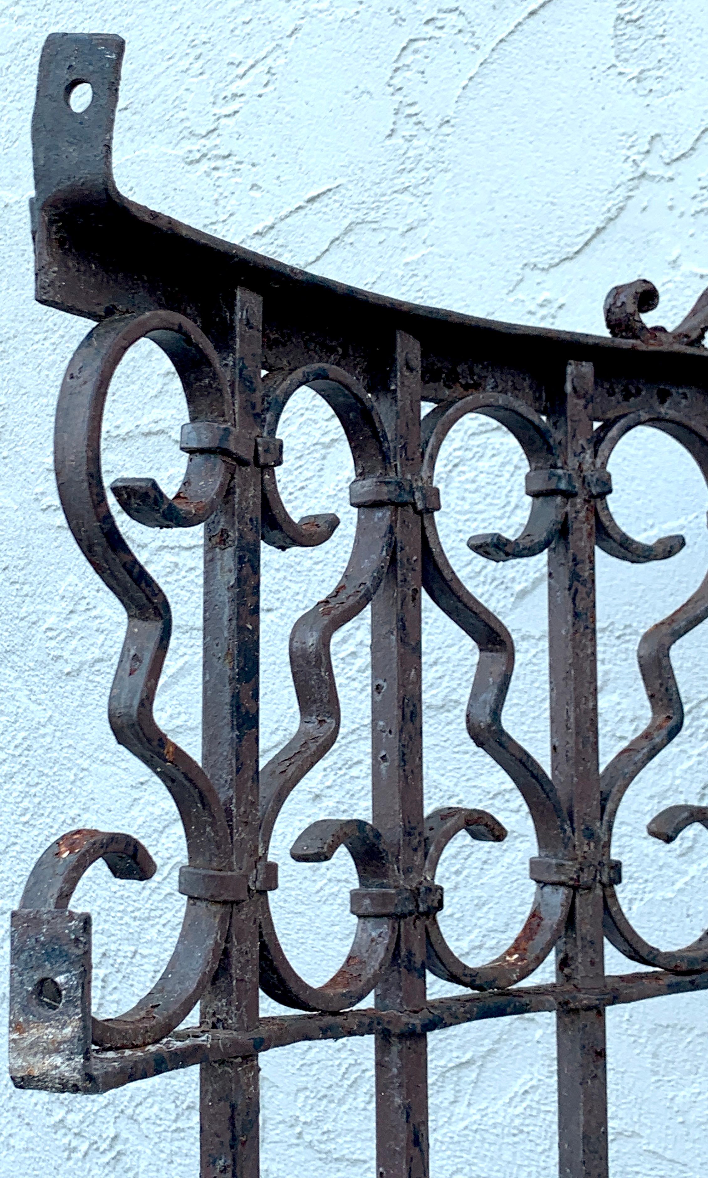 Italianate wrought iron window grate or portico, of large scale standing 90