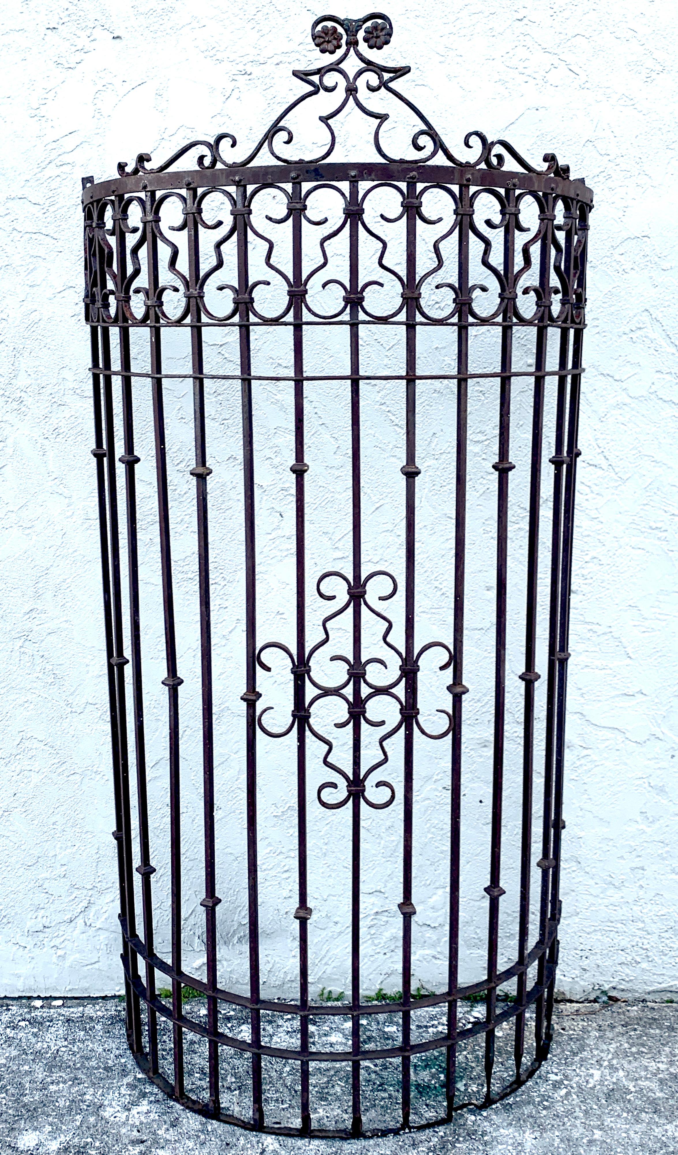 Italianate Wrought Iron Window Grate or Portico, Provenance Celine Dion In Fair Condition In West Palm Beach, FL