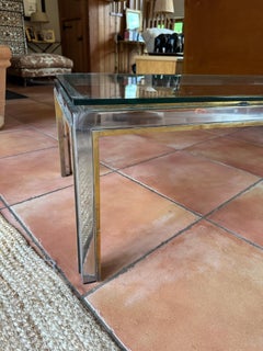 ItalianModern Chrome and Glass coffee table in the style of Romeo Rega
