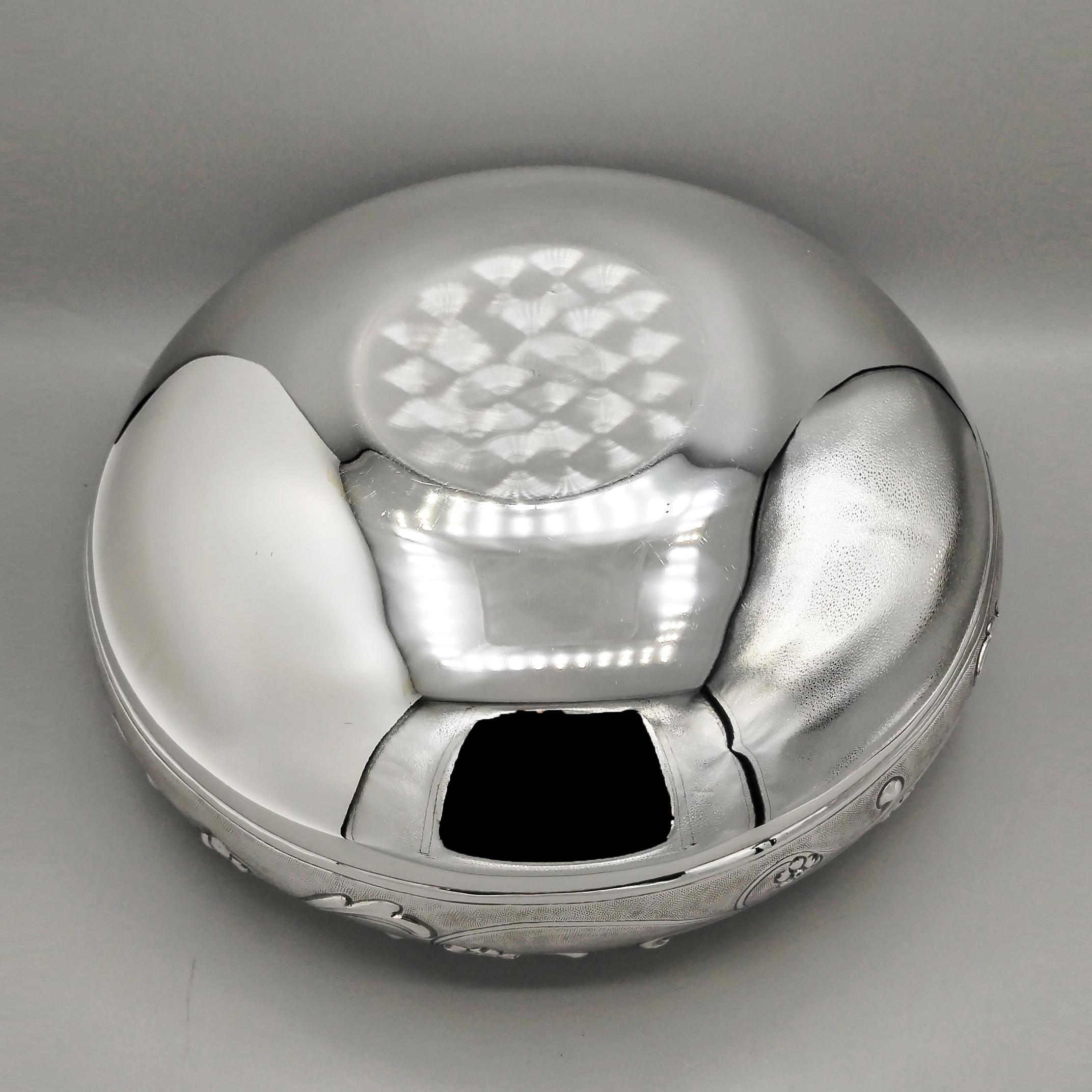 ItalienSterling Silber Tafelaufsatz mit Ranken und Blumen im Angebot 8