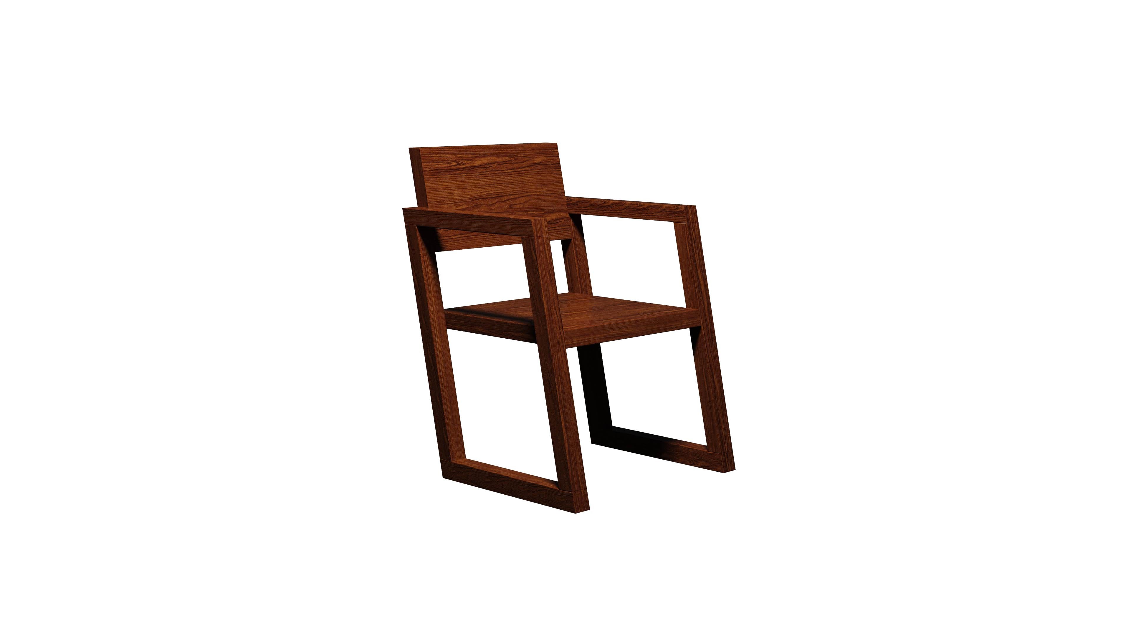 Tacheté Chaise Italic contemporaine en bois de frêne Brown par Haris Fazlani en vente