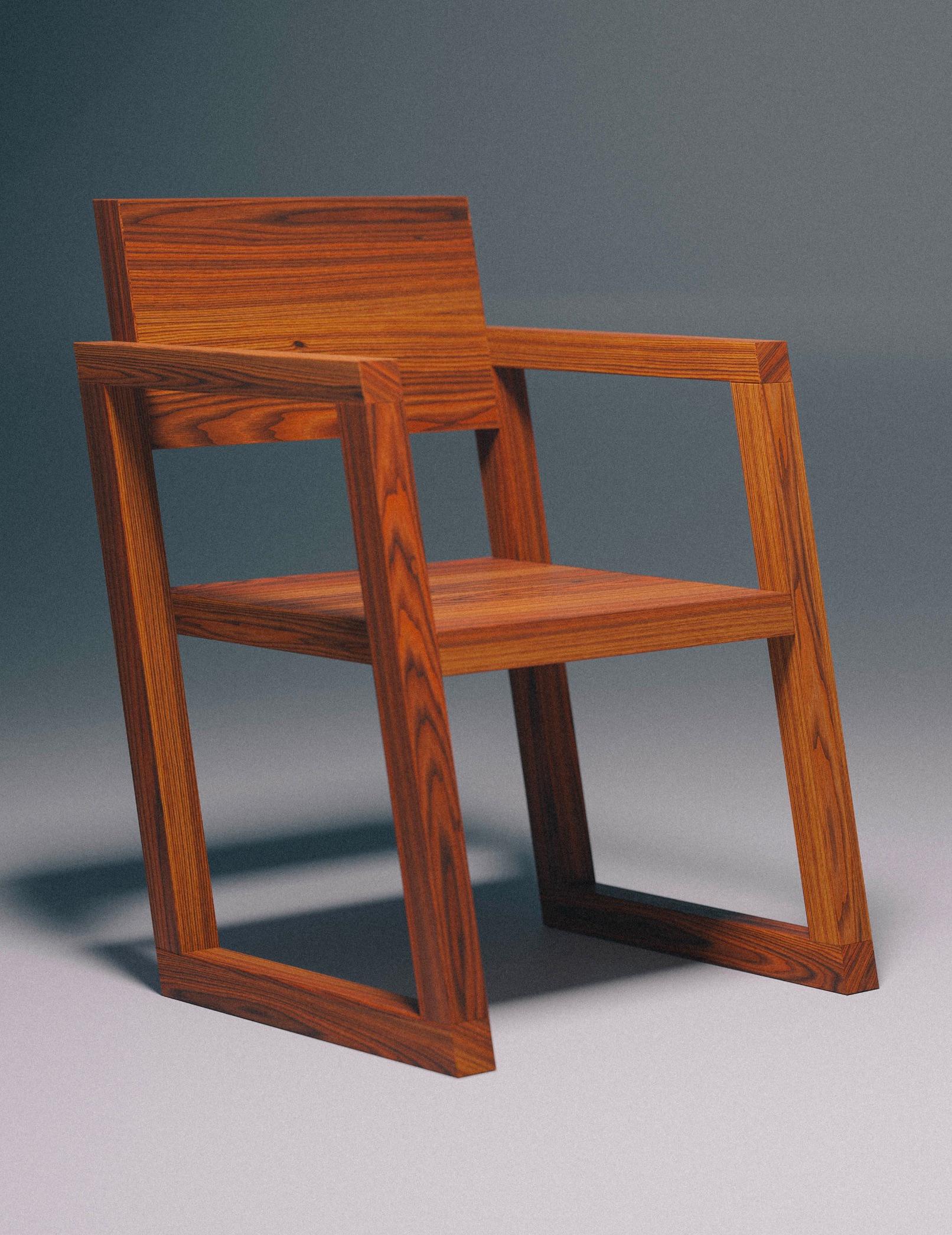 Chaise Italic contemporaine en bois de frêne Brown par Haris Fazlani en vente 3