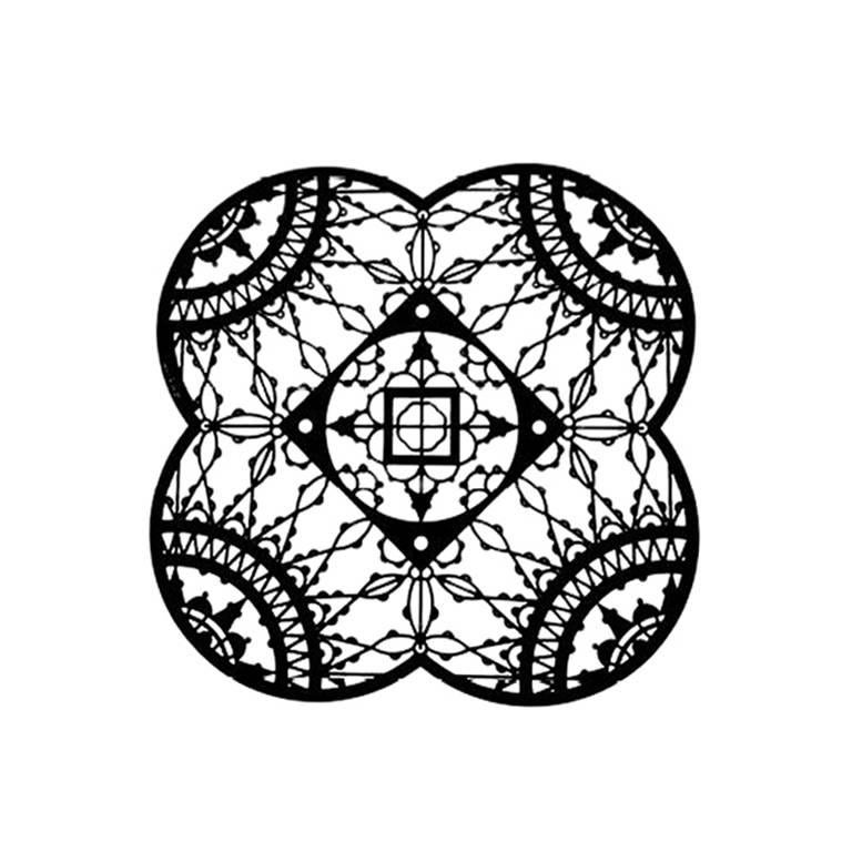 Italic Lace Black Finish Petal Coaster Set of Four, Galante & Lancman for Driad