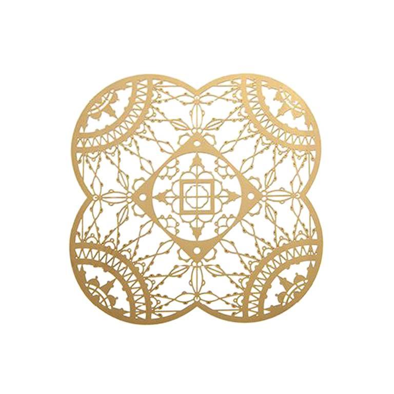 Italic Lace Brass Petal Coaster 'Set of Four' by Galante & Lancman for Driade For Sale