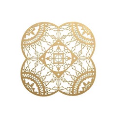 Juego de cuatro posavasos con pétalos de latón Italic Lace de Galante & Lancman para Driade