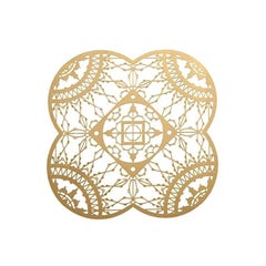 Italic Lace Brass Petal Coaster 'Set of Four' by Galante & Lancman for Driade