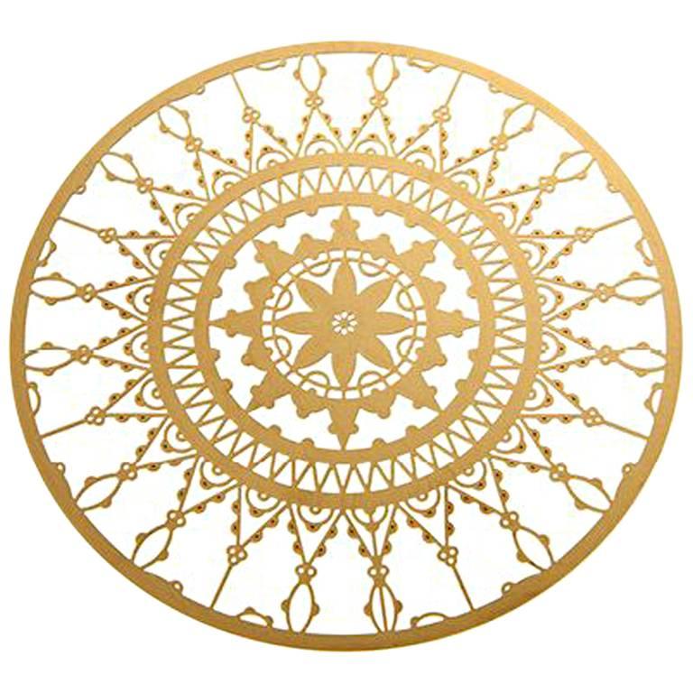 Italic Lace Brass Round Coaster Set of Four by Galante & Lancman for Driade