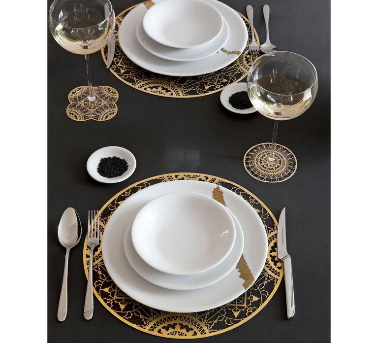 Italic Lace Petal Placemat in Red by Galante and Lancman for Driade For