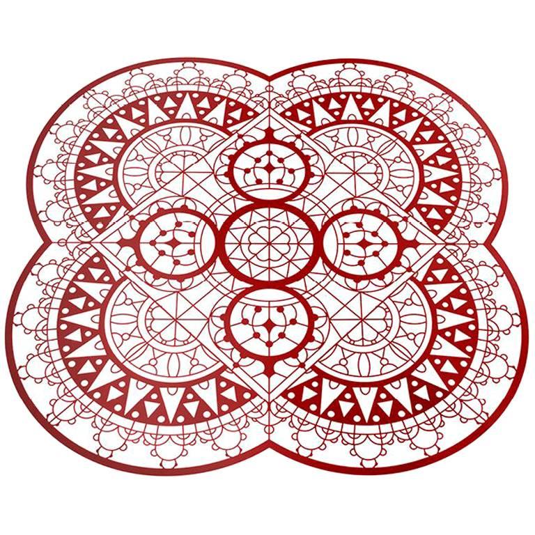 Italic Lace Petal Placemat in Red by Galante & Lancman for Driade For Sale