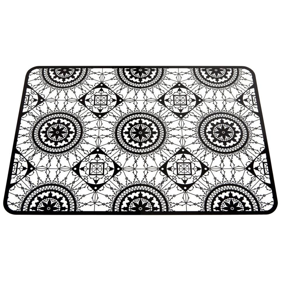 Italic Lace Rectangular Placemat in Black by Galante & Lancman for Driade For Sale