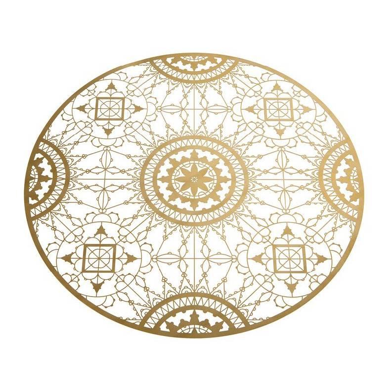 Italic Lace Round Placemat in Brass by Galante & Lancman for Driade For Sale