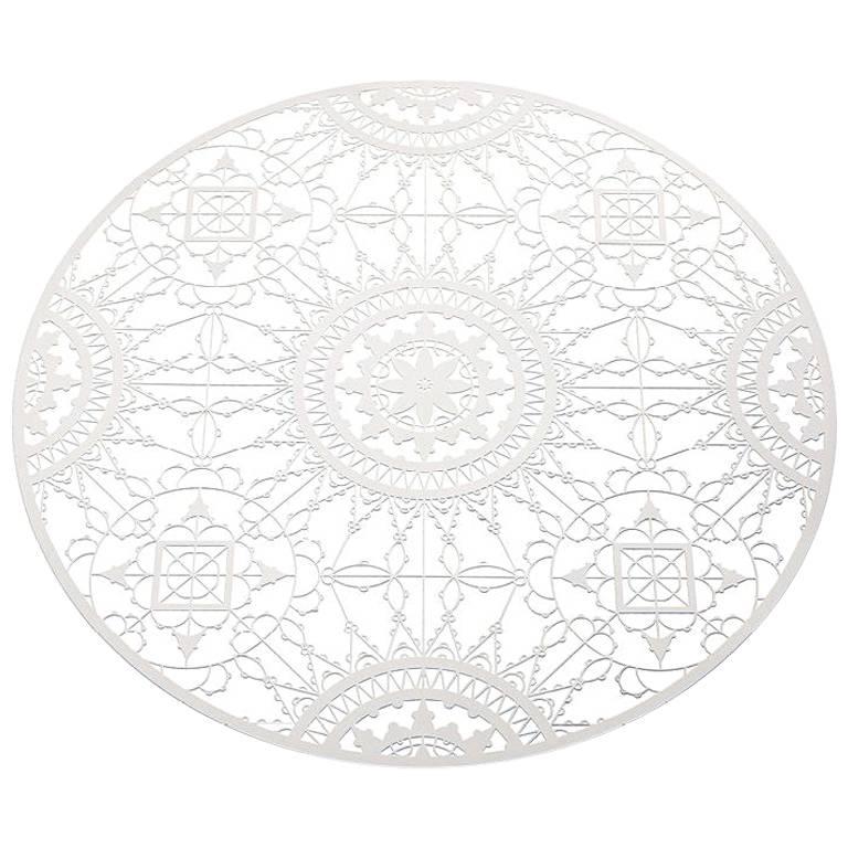 Italic Lace Round Placemat in White by Galante & Lancman for Driade For Sale